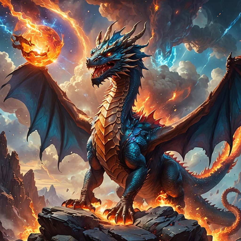 Dragon's Fiery Breath: Fantasy Art in Vivid Colors