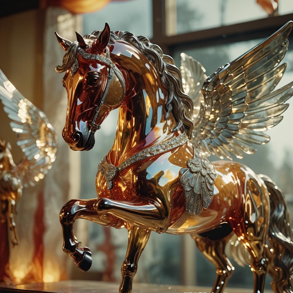 Sparkling Glass Horse with Diamond Halter