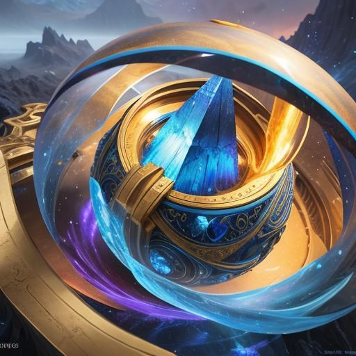 Blue Crystal Time Space: Detailed Matte Painting