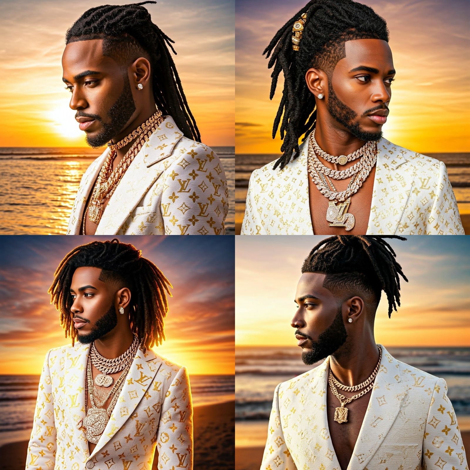 Luxury Prince with Golden Accents and Louis Vuitton Style