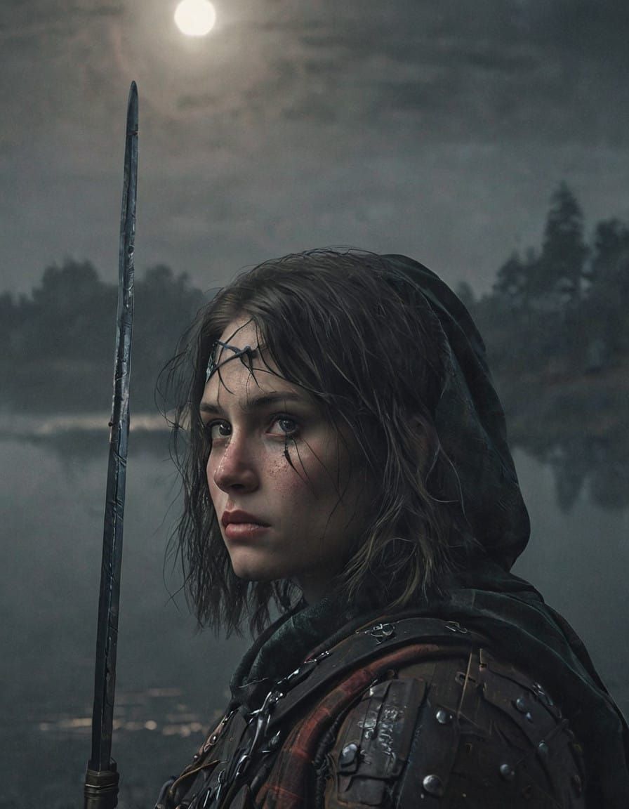 Heroic Highland Warrior Stands Ready