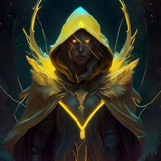 Golden Eyed Archer Concept Art in Hyperdetailed Style