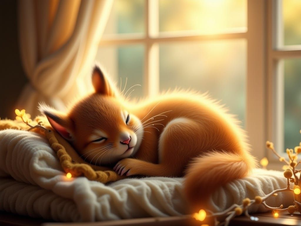 Whimsical Dreamscapes of a Ginger Squirrel and Stuffed Tiger