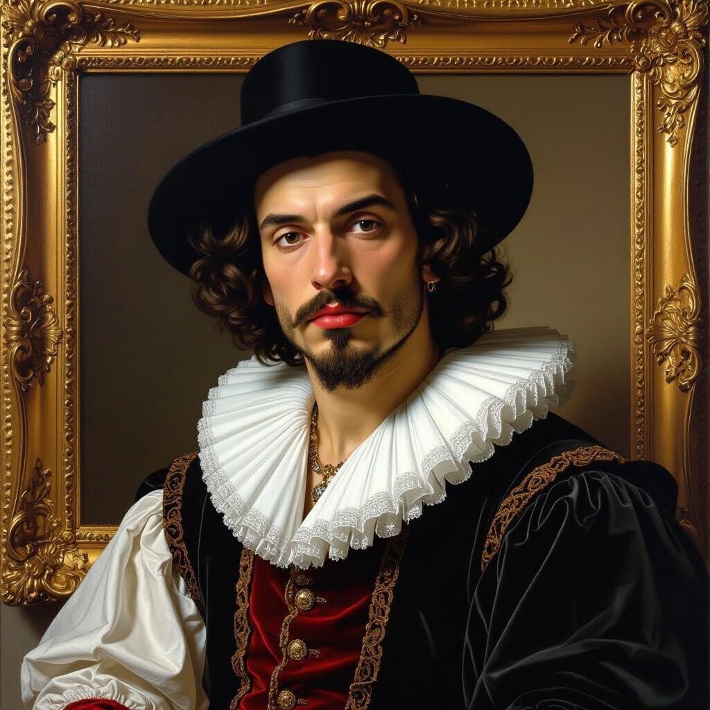 Snooty Art Snob Portrait in Caravaggio Style