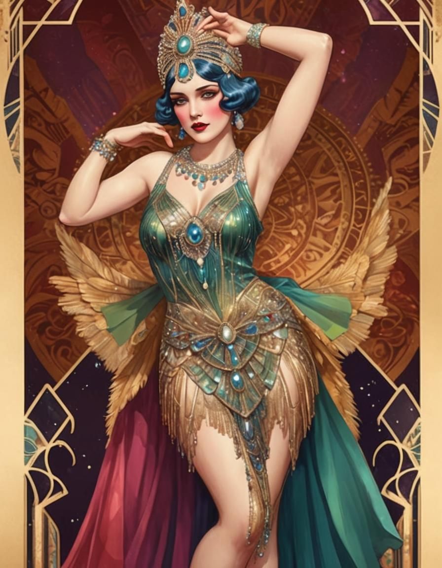 1920s Burlesque Beauty in Art Deco Style