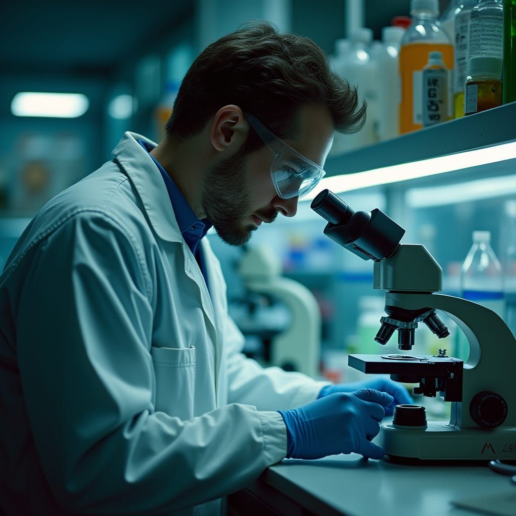 Forensic Chemist Examines Crime Scene Evidence