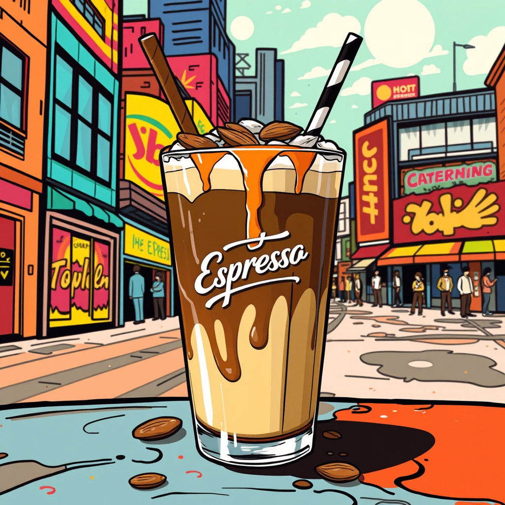 Iced Espresso in Street Art Style