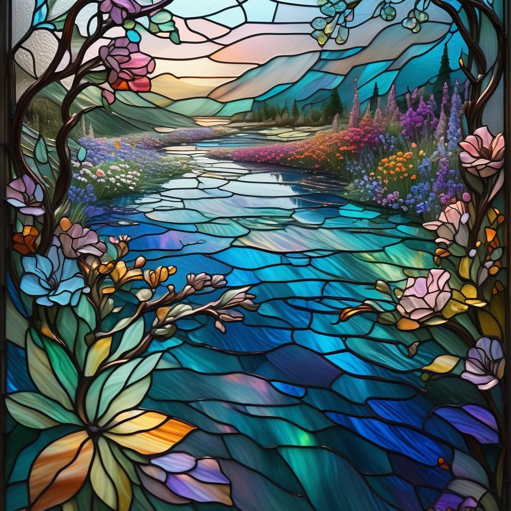 Botanical Floral Centerpiece in Flowing Liquid Style