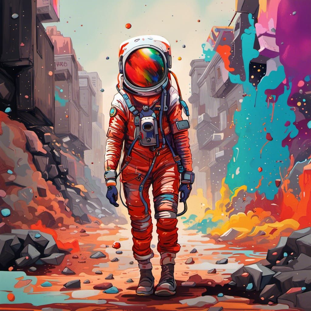 First Woman on Mars: Graffiti Art Style