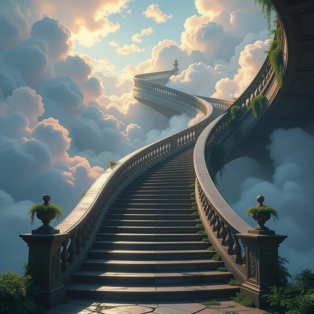 Stairway to Heaven: Surreal Photorealistic Stone Carvings