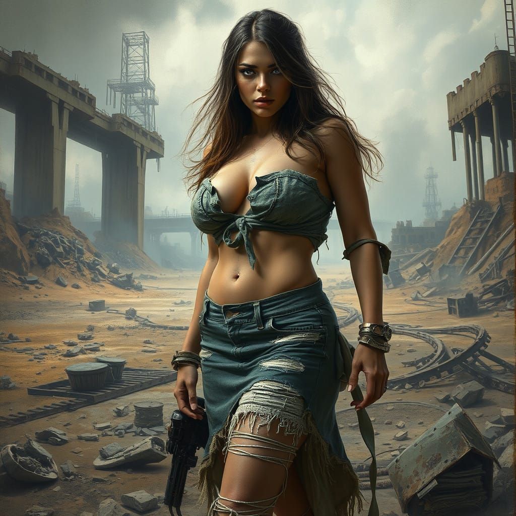 A Damsel of Resilience in a Worn, Post-Apocalyptic World