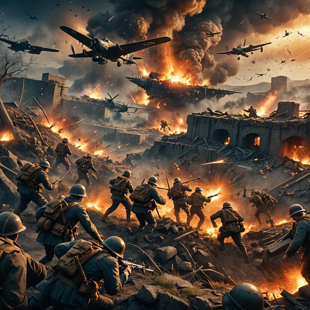 WWII Trench Warfare in a Matte Painting