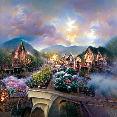 Picturesque Village in a Lush Valley