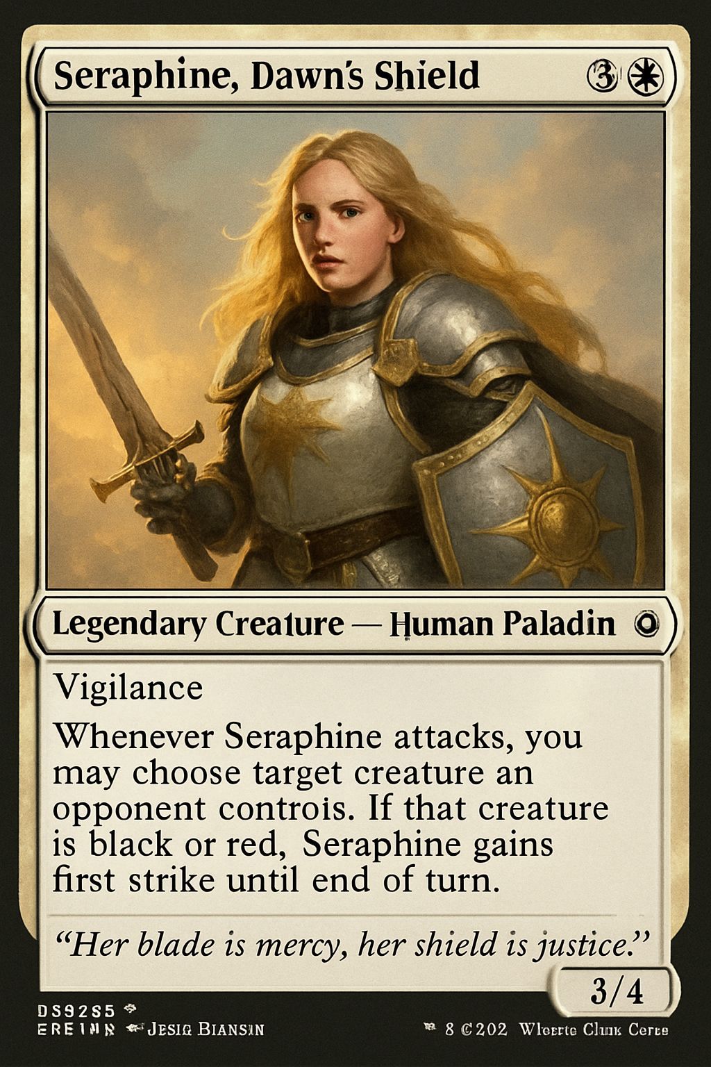 Magic The Gathering Card: Saraphine, Dawn's Shield