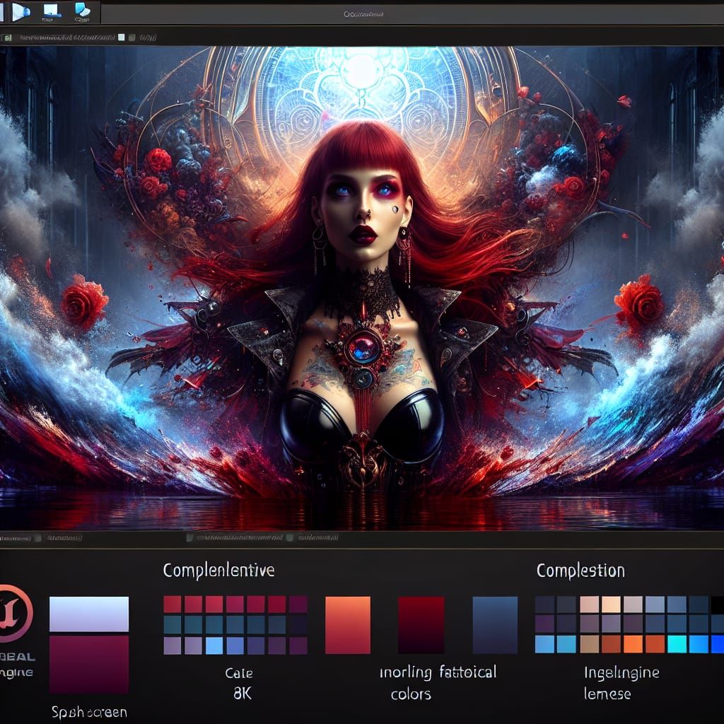 Red-Haired Woman Model in Fantasy Art Style
