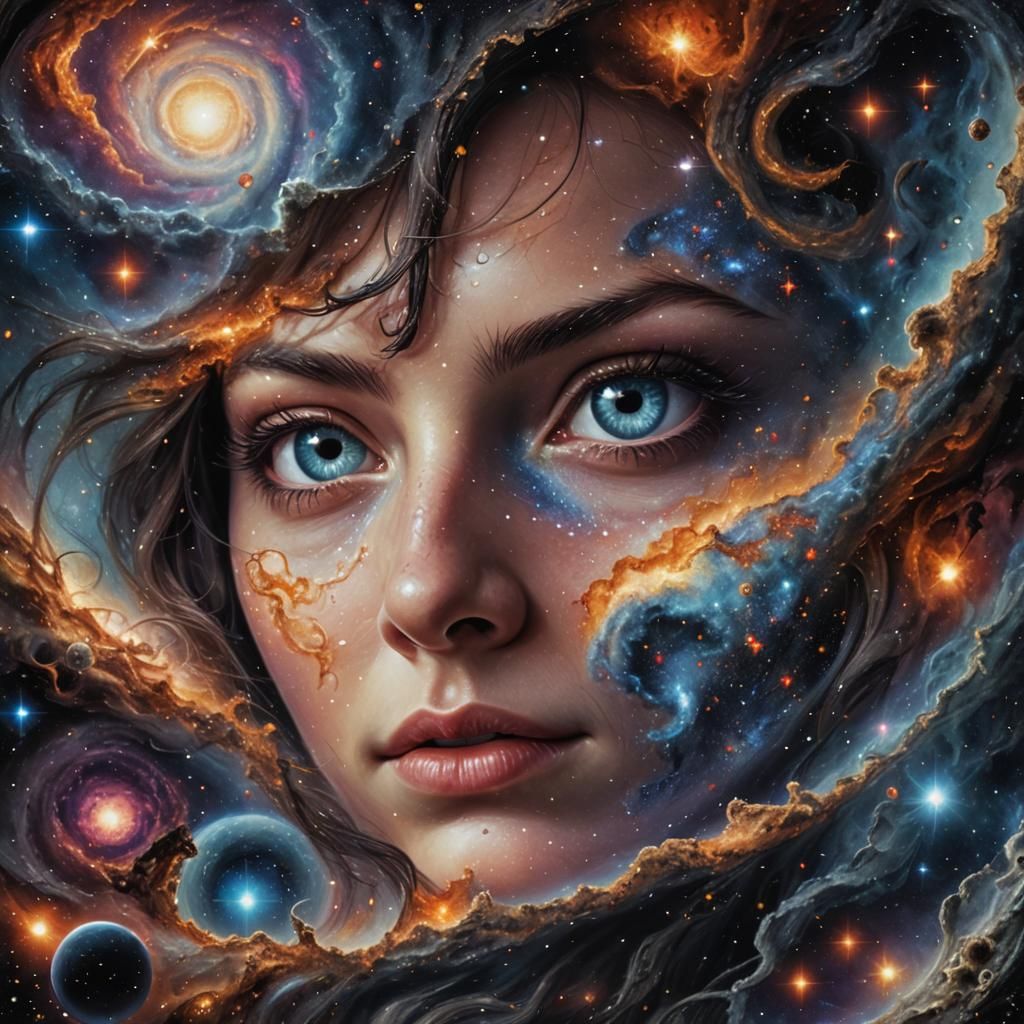 Cosmic Eye: Hyperrealistic Space Portrait