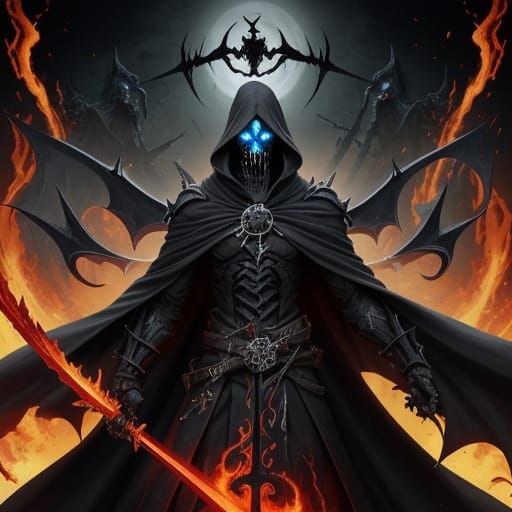 Towering Grim Reaper Engulfed in Soul-Fire