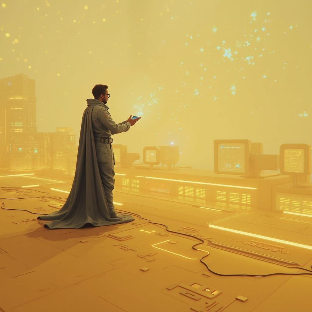 Futuristic Spacecraft Control Room in High-Tech Precision