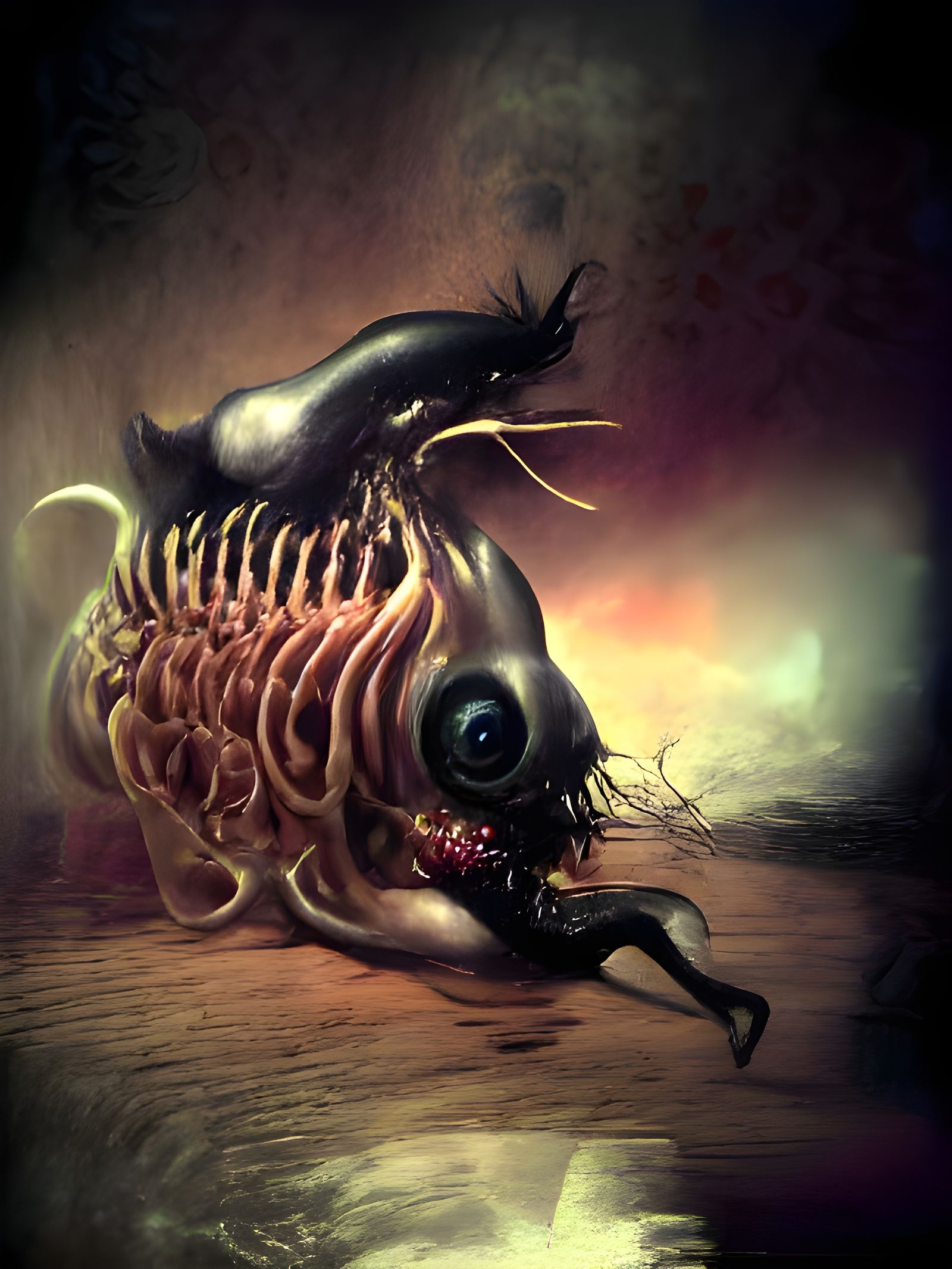 Nightmarish Creature Inspired by Dark Fantasy Art