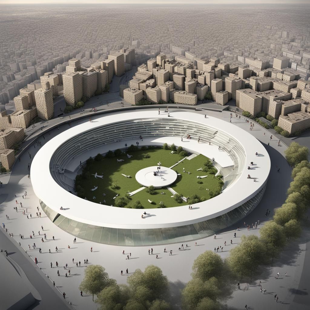 Hyperrealistic Social Arenas Concept Art