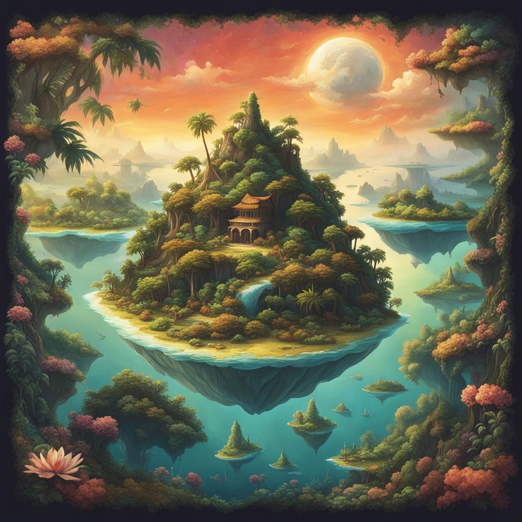Dream Realm Islands: A Surreal Digital Artscape