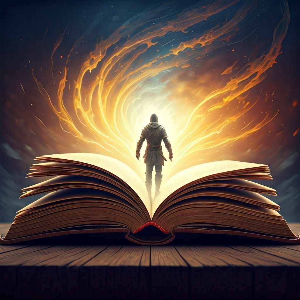 Mystical Book Unfolds in Turbulent Storm