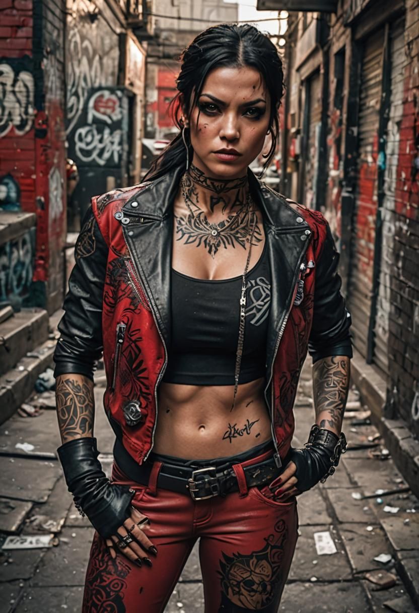 Cinematic Assassin in Graffiti Alley