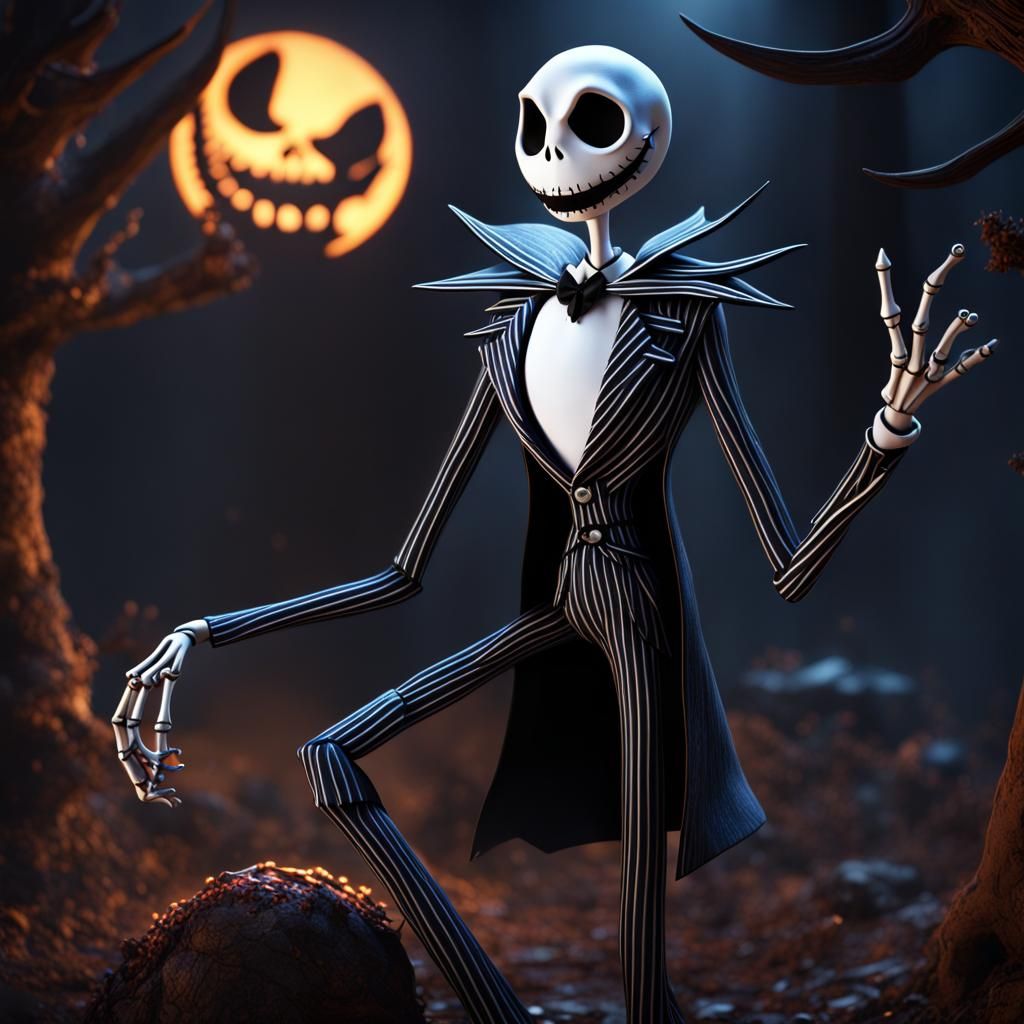 Jack Skellington Detailed Matte Painting in 8K