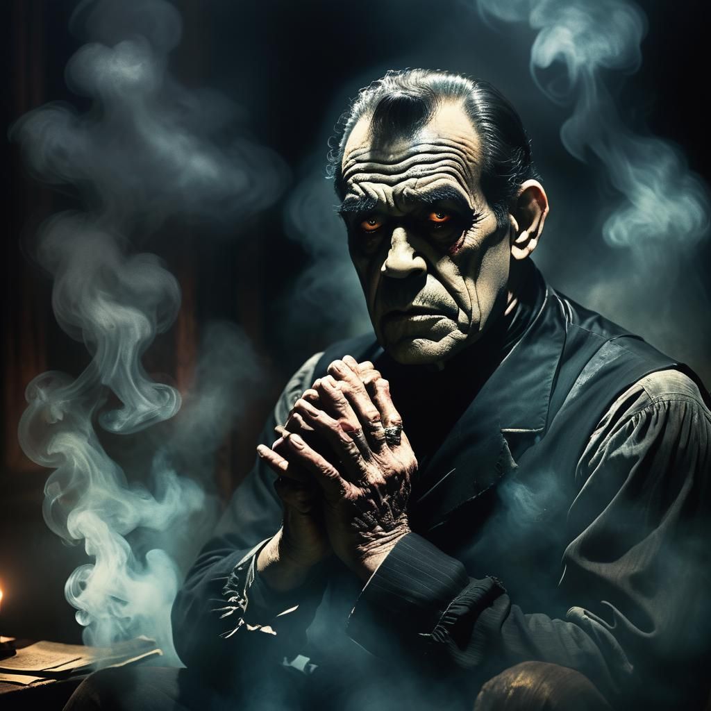 Eerie Gothic Portrait of a Troubled Soul