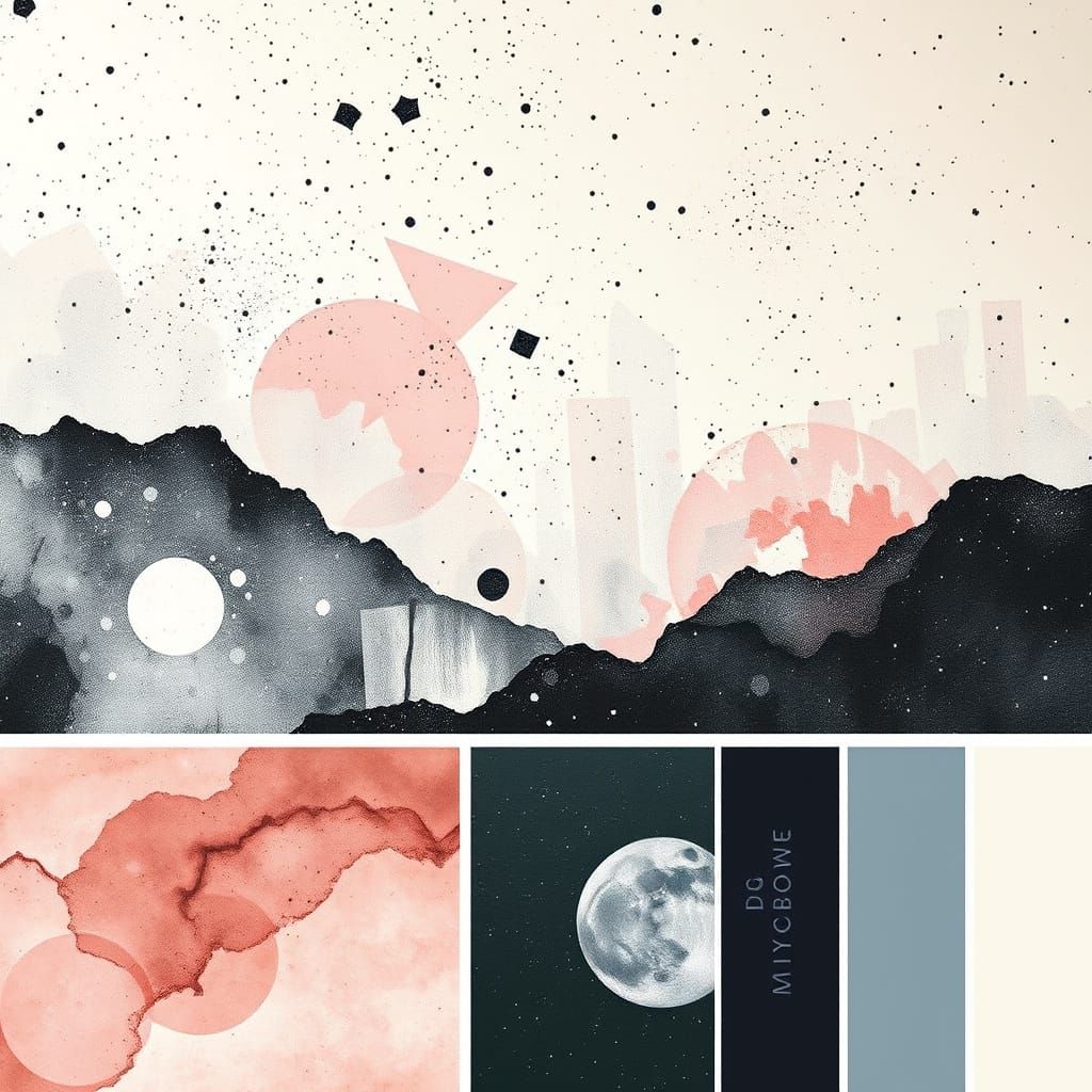 Cosmic Autochrome Dreamscape in Monoprint