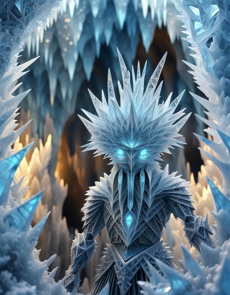 Ice King in Shimmering Fractal Ice Cave