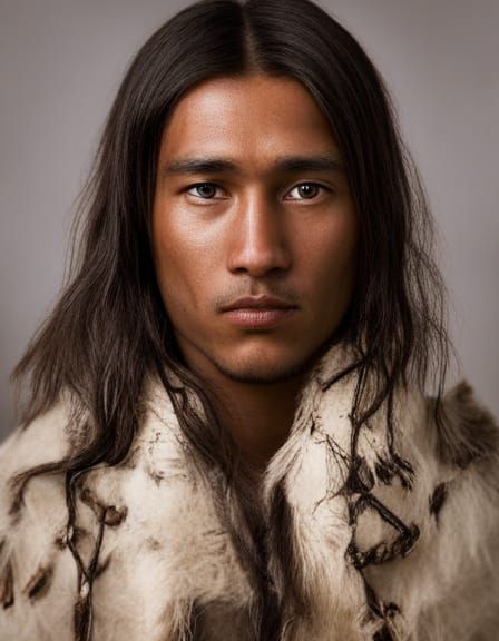 Lakota Man Portrait in Professional Photography Style