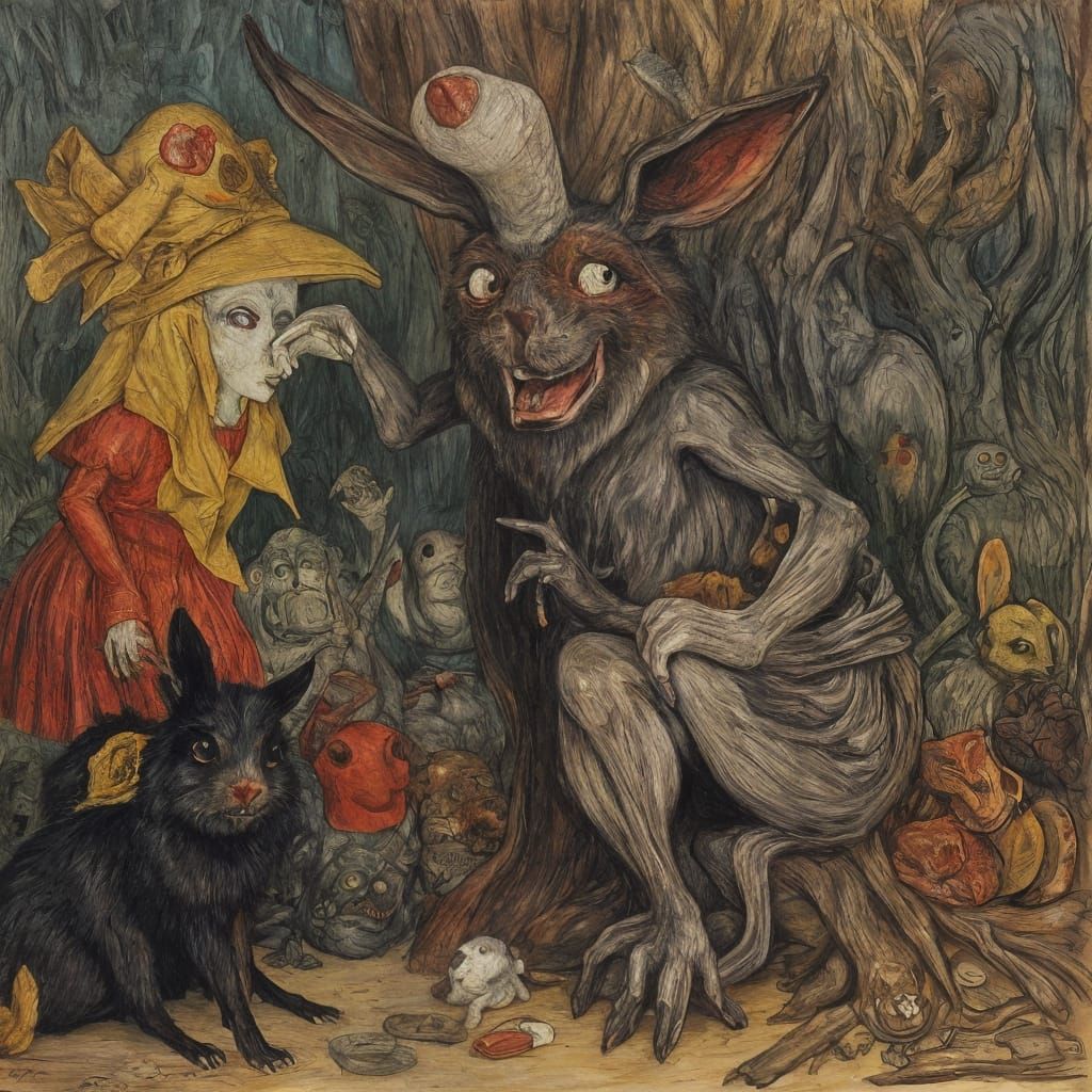 Surrealist Rabbit Dispenses Narcotics to Forest Creatures in...