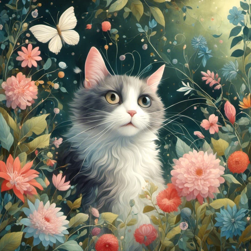 Cat's Whimsical Garden Adventure