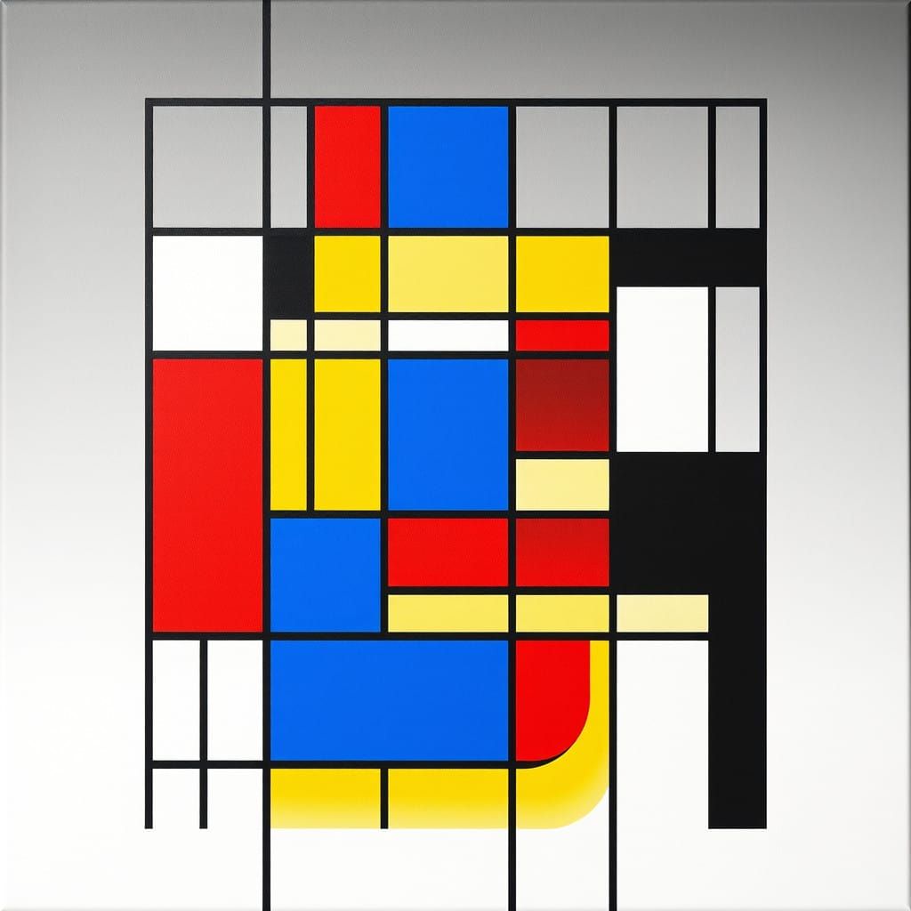 Geometric Abstract Art in Neo-Surrealist Aesthetic