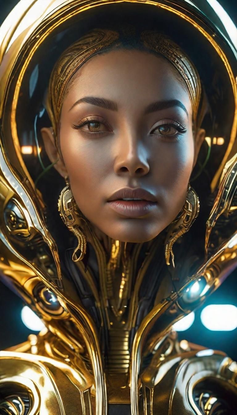 Beautiful Space Alien in Golden Hour Light