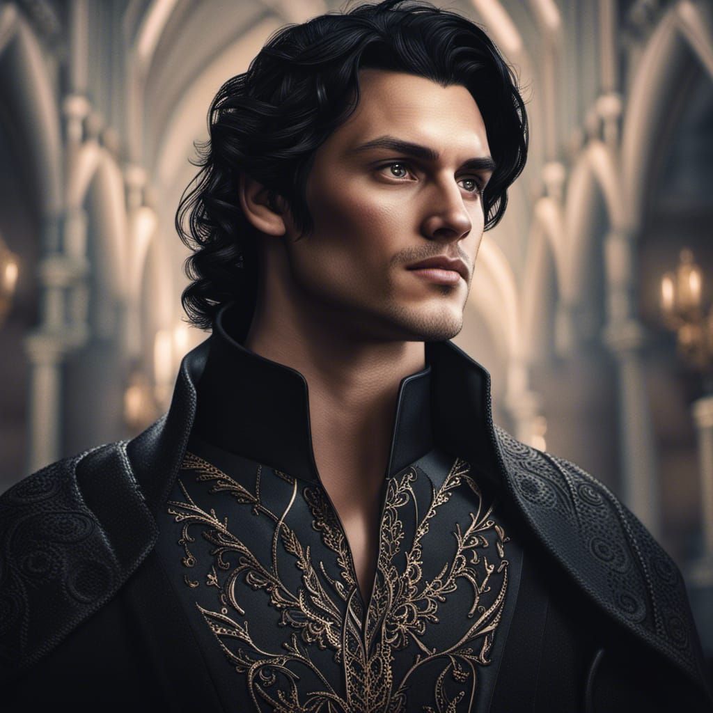 Hyperrealistic Portrait of Medieval Lord Rhysand