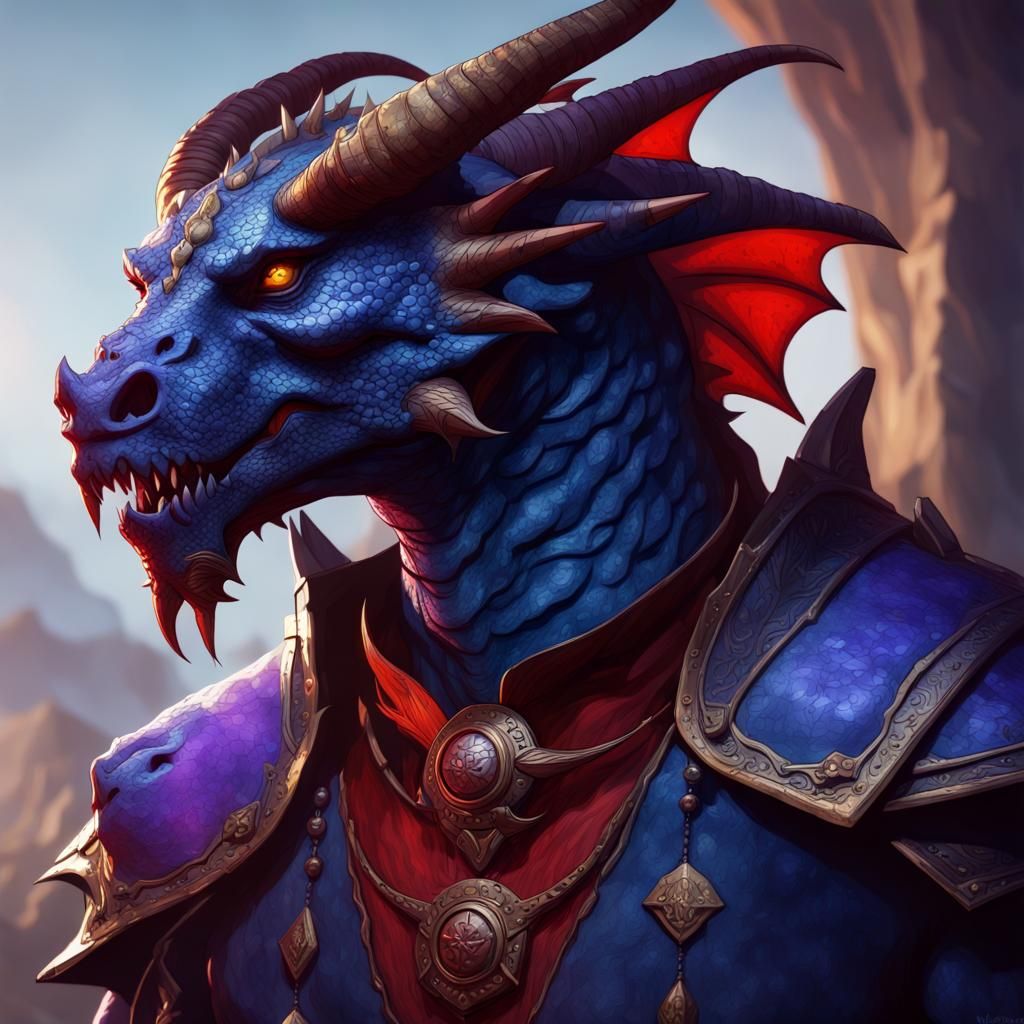 Dragonborn Character in Dark Fantasy Style