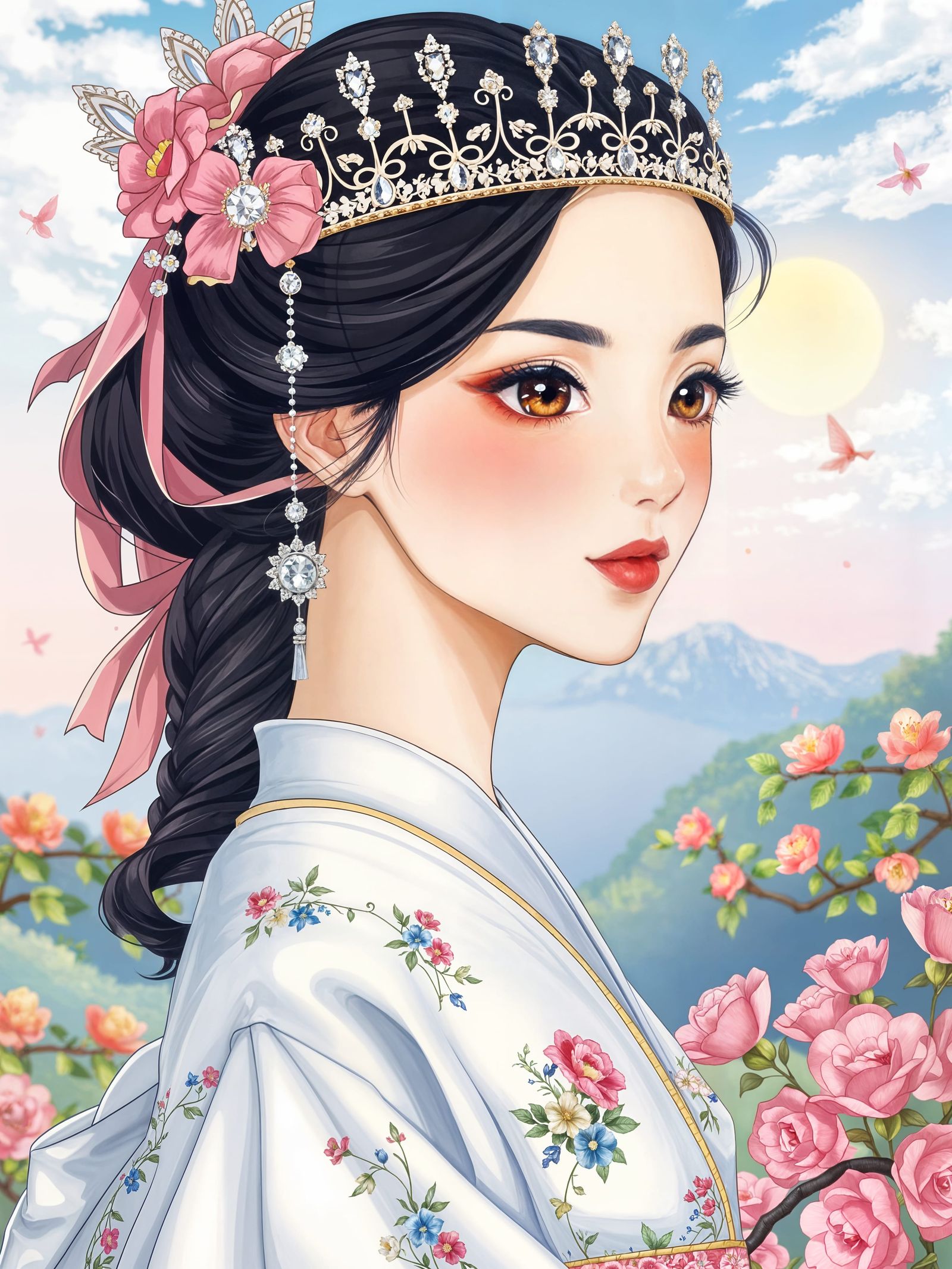 Whimsical Anime Princess in Sparkling Tokyo Fantasy