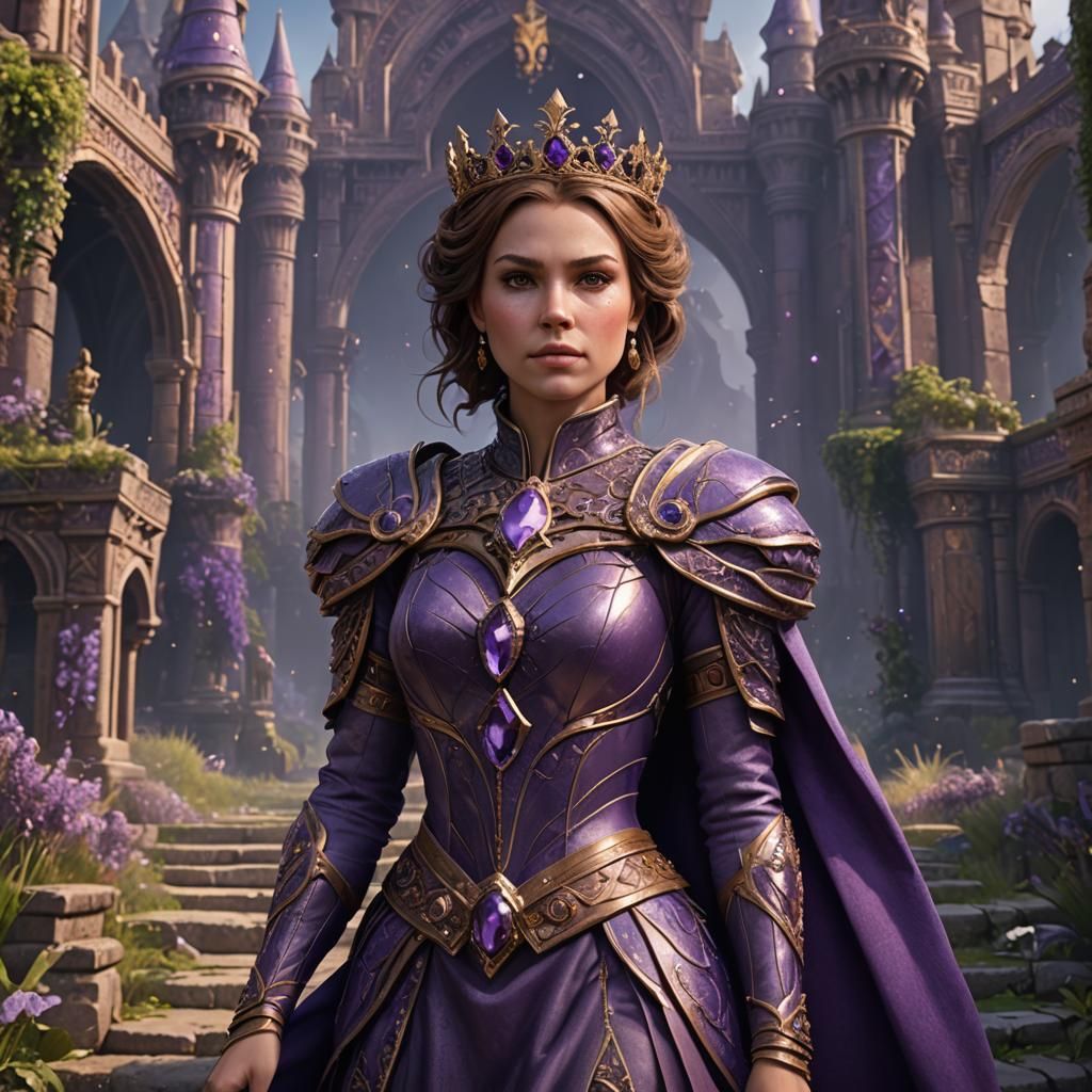 Queen Rebecca in Amethyst and Purple, Detailed Art