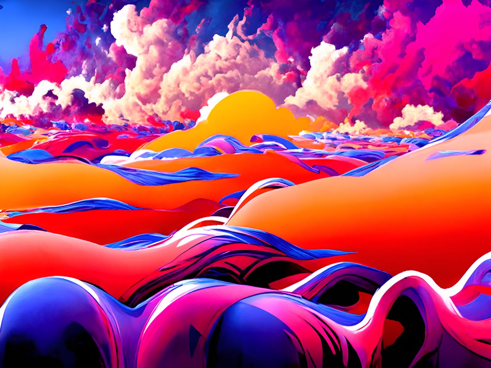 Vibrant Cityscape in Impressionist Synthwave Style