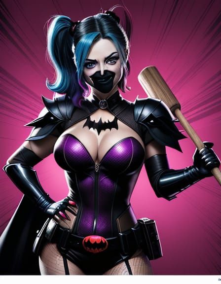 Vibrant Harley Quinn Comic Book Masterpiece