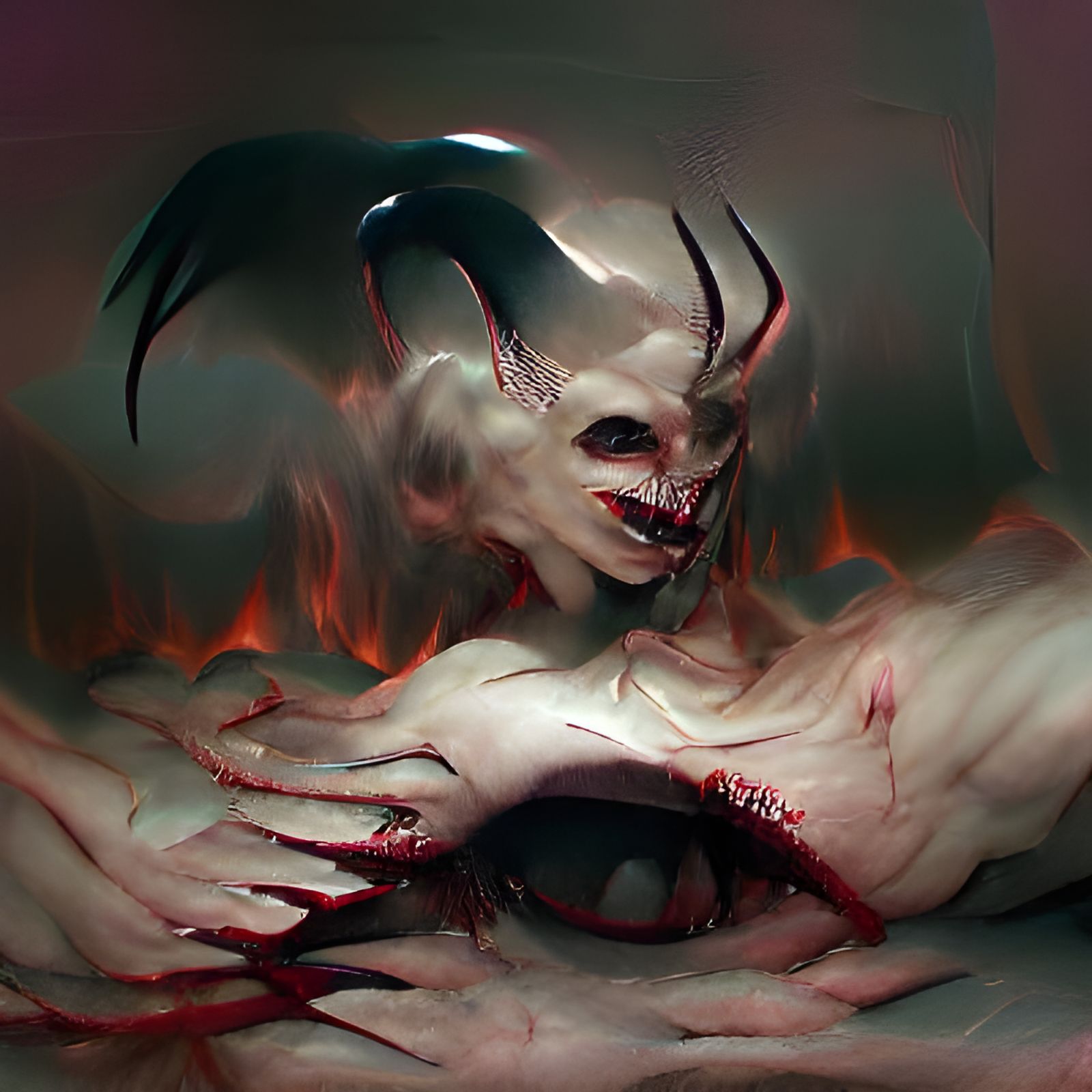 Sinister Descent into Hell: A Macabre Digital Painting