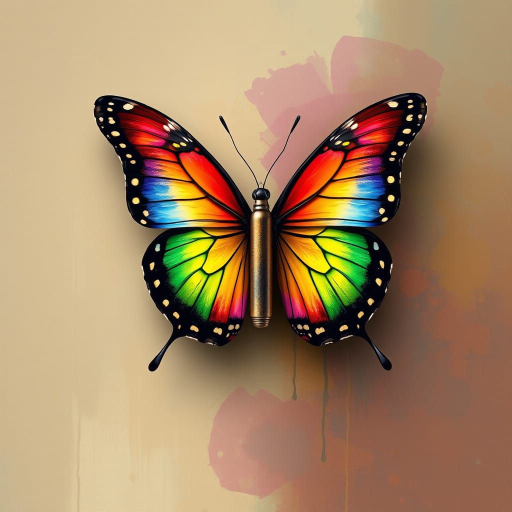Vibrant Butterfly on Impressionist Background