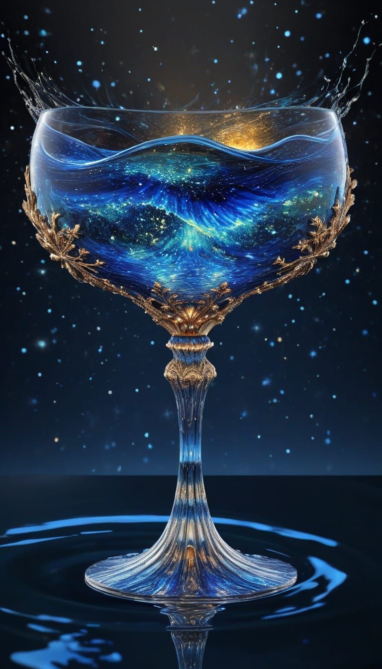 Glowwings Against an Inky-Blue Sky of Liquified Stars