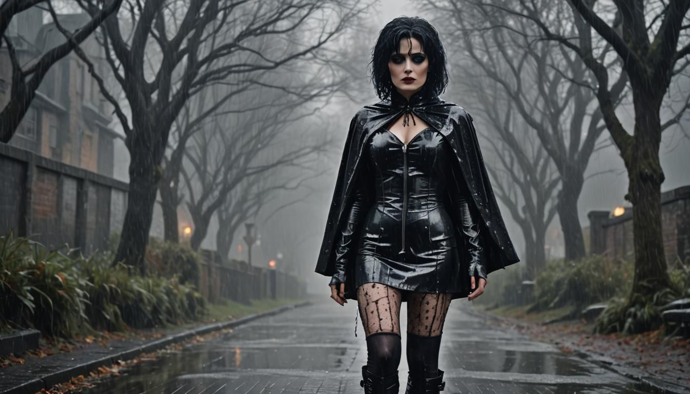 Gothic Snow White in Latex: Dark Fantasy Portrait