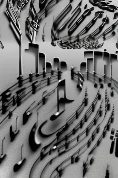 Monochrome 3D Music Visualization in Geometric Style