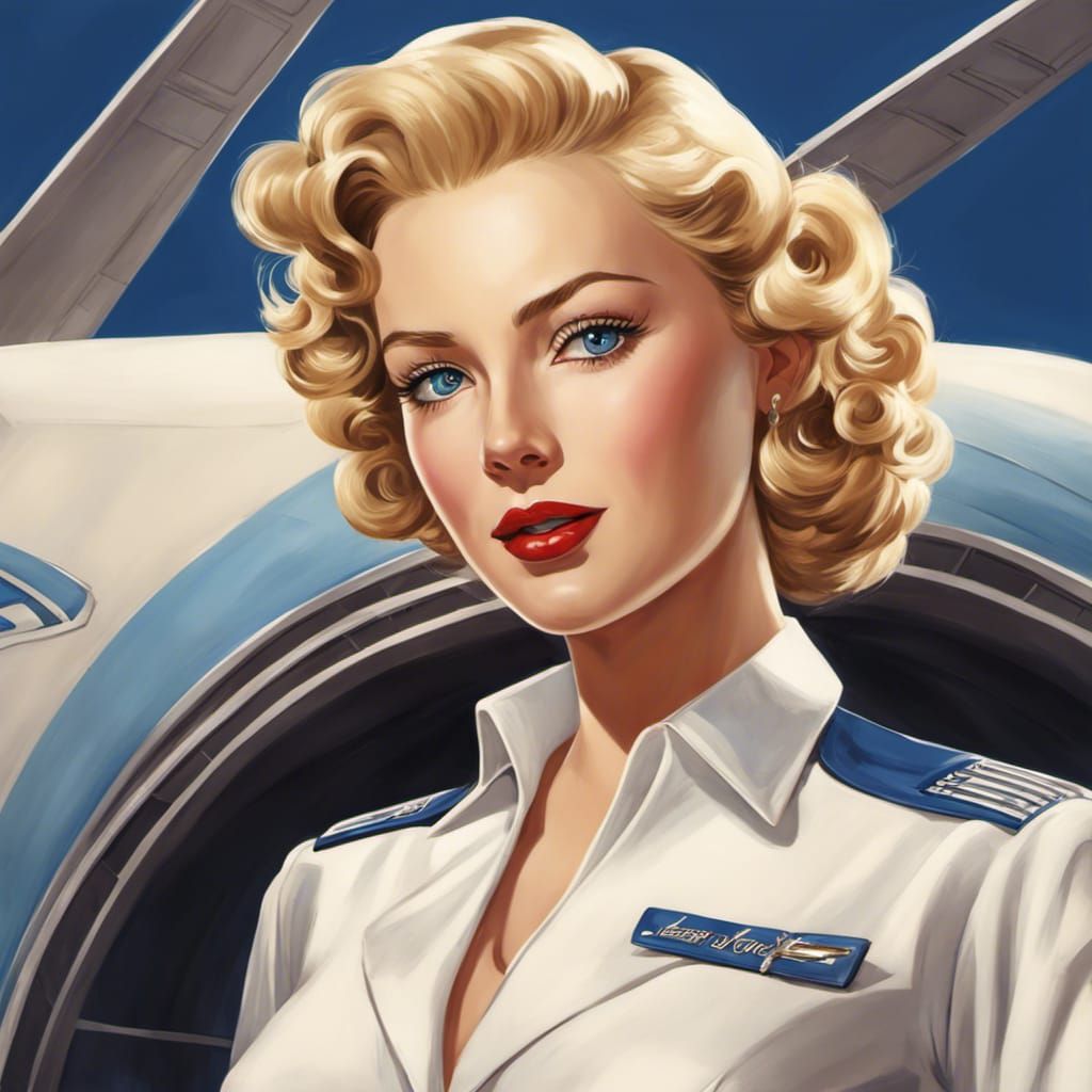 1950s Air Hostess Woman 1.0