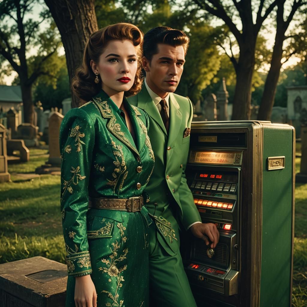 1950s Country Singer in Cemetery Film Still