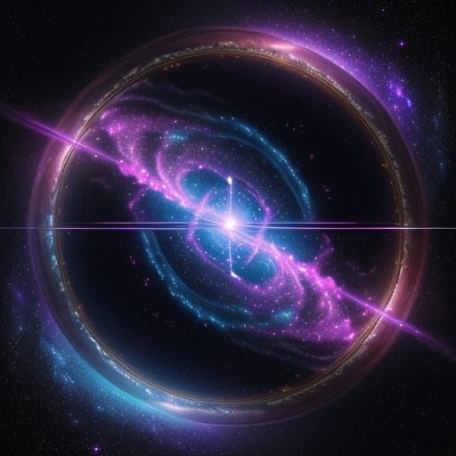 Cosmic Symphony: Musical Notes Swirl in Vibrant Nebula